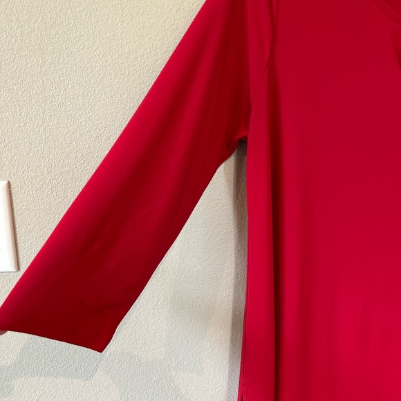 CATO Ruby Red Simply Elegant 3/4 Sleeve Pull over Top - Picture 4 of 5